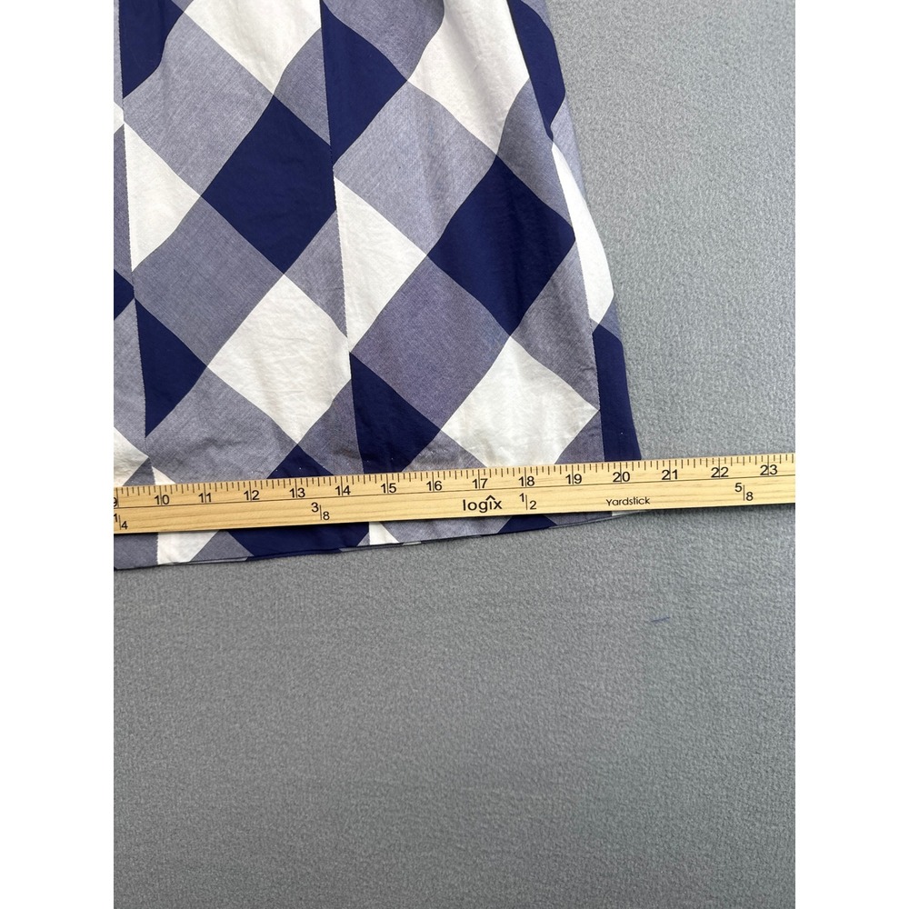 Lilly Pulitzer Dress Women 2 Blue Gingham Strapless Floral Embroidered 17424‎ - Picture 10 of 11